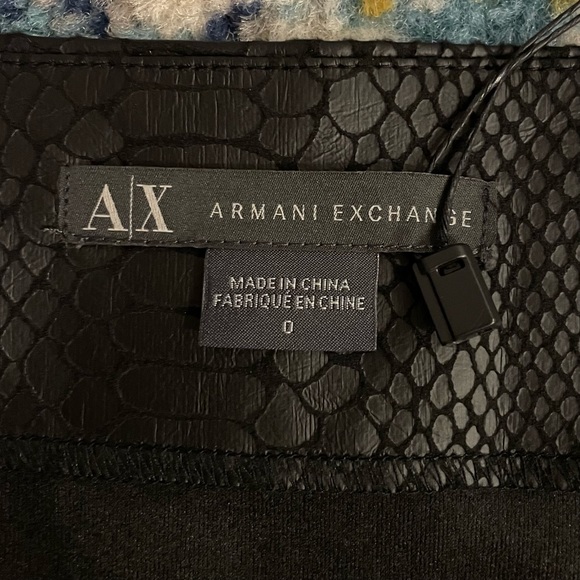A|X Black Leather Snakeskin Mini Skirt NWT - Picture 7 of 8
